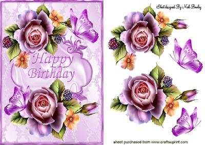 Lilac and Peach Roses for a Birthday