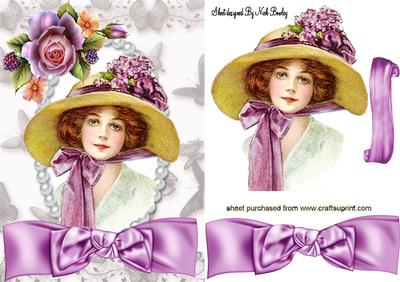 Pretty in a Bonnet with Big Bow & Roses