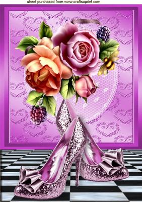 Summer Roses with Pink Sparkle Shoes A4