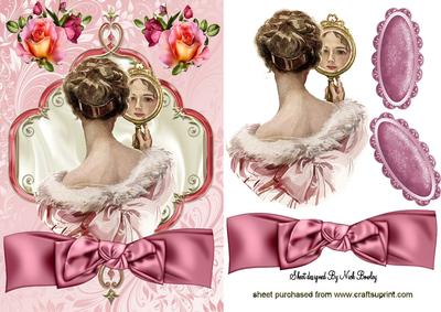 Beauty in the Mirror with Lady and Big Bow