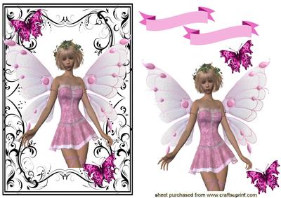 Pretty Faerie in Pink, with Butterflies