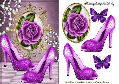 Cerise Sparkle Shoes with Diamonds