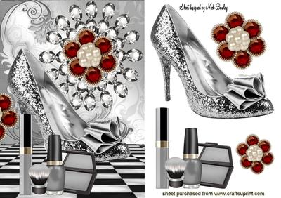 Diamond with Sparkle Shoe and Silver Makeup