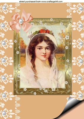 Beautiful Vintage Lady in Pretty Frame A4 Topper
