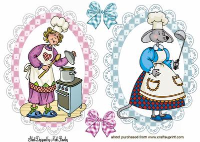 Cute Cooking Mouse with Granny Toppers