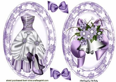 Lilac Wedding Dress and Wedding Bell Toppers