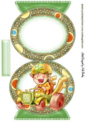 Boy in Racing Car, Quick Card