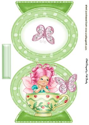 Faerie in Teacup in Pink Quick Card