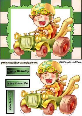 Boy Racer in Green Check Frame