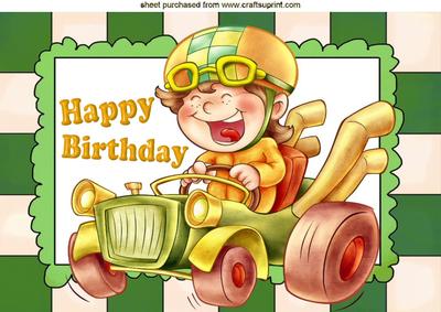 Boy Racer in Green Check Frame A4