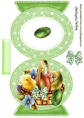 Easter Joy with Little Chick in Basket Quick Card