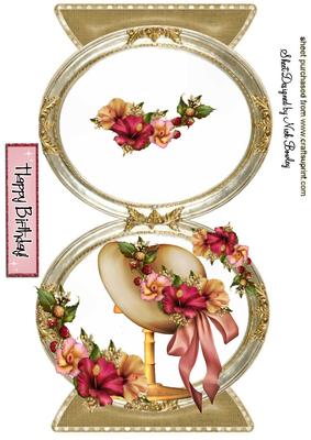 Pink Floral Hat with Bow Quick Card