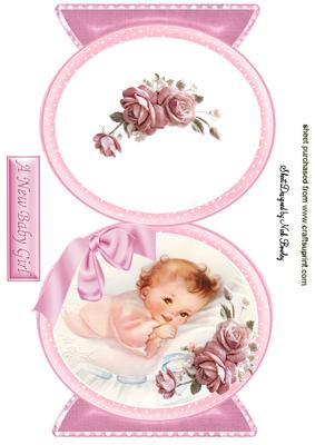 Cute Little Vintage Girl with Big Bow Quick Card