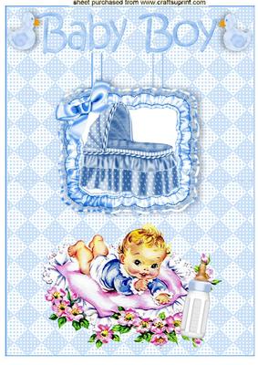 Vintage Baby Boy , Curly Hair & Bottle Pop Up
