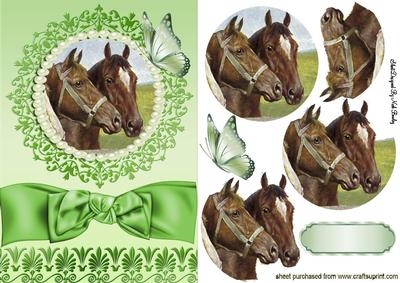 Beautiful Vintage Horse in Ornate Frame