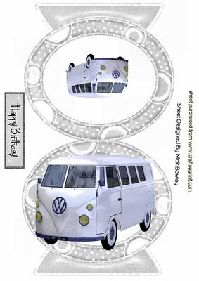 White Volkswagon Vw in Silver Quick Card