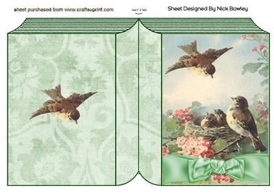 Spring is Here! Birds in a Nest with Bow Folded Book