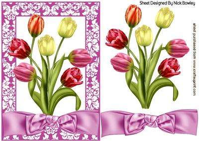 Pretty Shades of Tulips in Floral Frame