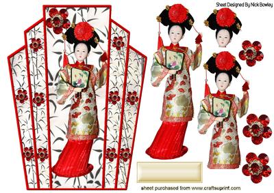 Art Deco Topper Oriental Lady with Red Jewels