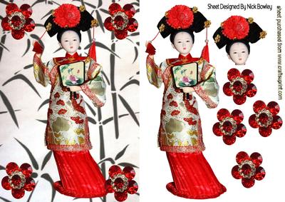 Pretty Japanese Lady with Red Jewels