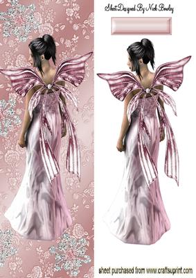 Pink Faerie with Diamonds in Tall Dl