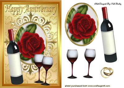 Red Wine, Red Rose, for an Anniversary