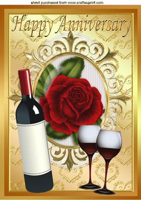 Red Wine, Red Rose for an Anniversary A4