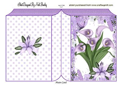 Lavender Lilies with Butterflies Folded Book