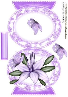 Lavender Lilies with Butterfly Quick Card