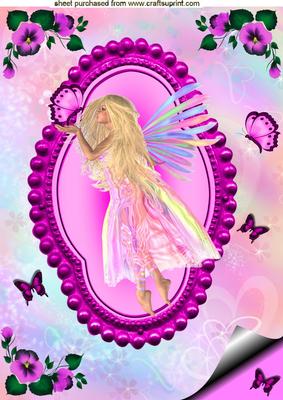 Pretty Faerie Holding a Butterfly A4 Topper