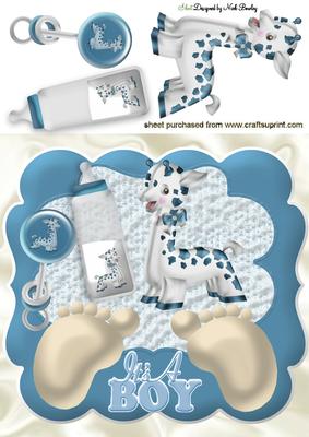 Ten Little Toes, Baby Boy with Bottle 8x8
