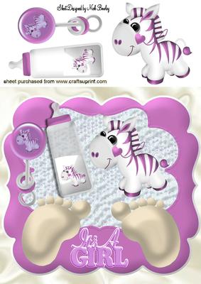 Ten Little Toes, Baby Girl with Bottle 8x8