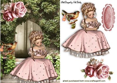 My Secret Garden with Little Girl Sitting