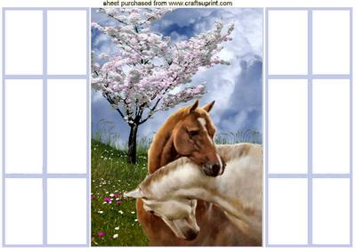 Spring Day with Vintage Horses French Gatefold
