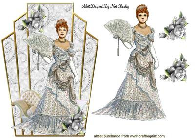 Elegant Lady in Ball Gown Art Deco Topper