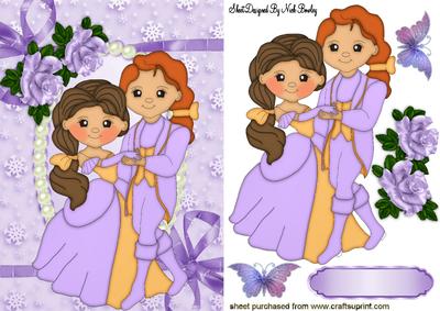 Prince & Princess, with Lilac Roses & Butterflies