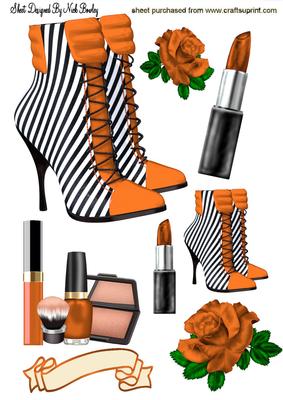 Orange Stripe Boot Makeup, Orange Roses A4