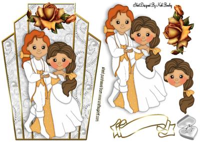 My Beautiful Princess with Gold Roses Art Deco Topper