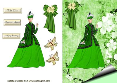 Victorian Lady in Green Gown