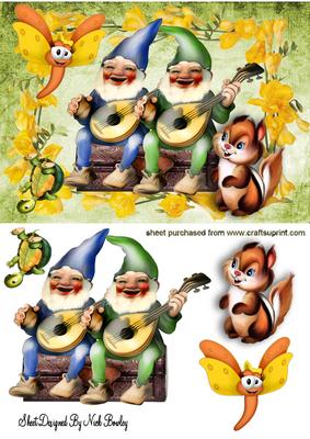 Singing Musician Gnomes with Animals