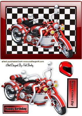 600v Viking Red Motorbike with Helmet