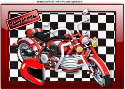 600v Viking Red Motorbike with Helmet A4