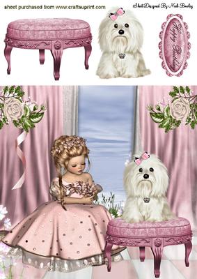 Cute Little Girl with Her Little White Westie 8x8
