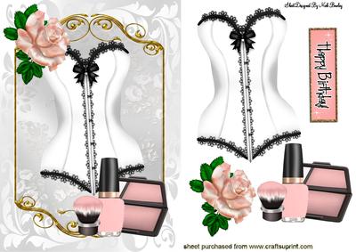 Pretty White Basque, , Makeup and Rose