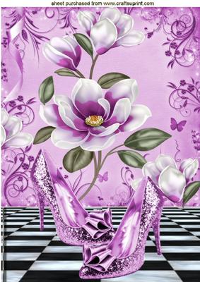 Lilac Sparkle Shoes with Magnolias A4