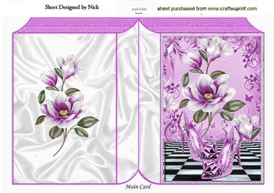 Lilac Sparkle Shoes with Magnolias Folded Book