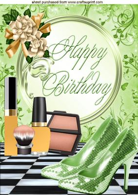 Green Sparkle Shoes, Cream Roses & Makeup A4