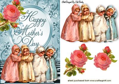 Mothers Little Vintage Girls, with Roses