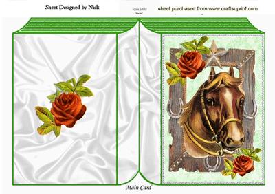 Brown Horse in Ornate Frame Folded Book