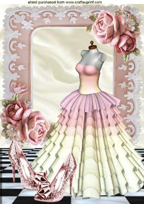 You Shall Go to the Ball! with Pink Roses & Shoes A4